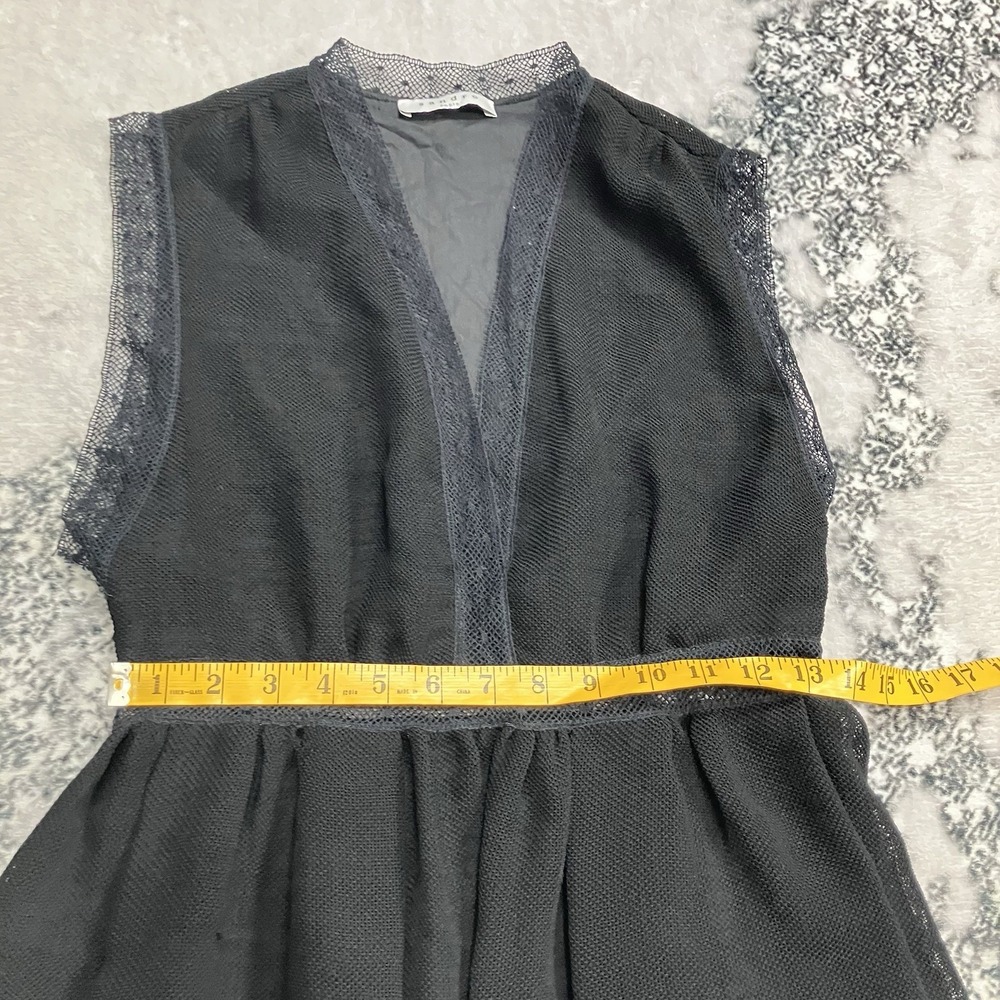 Sandro Paris Dress Womens Size M Black Lace Trim Fit Flare Sleeveless NWT - Picture 4 of 16